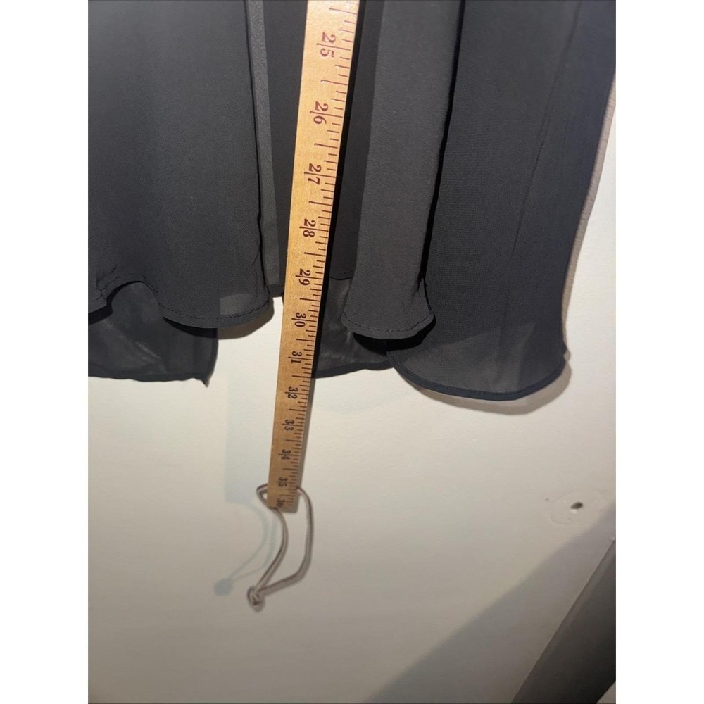 Vintage Victoria's Secret Black Satin Sheer Babydoll Slip Dress Medium Tie Front - Picture 7 of 8